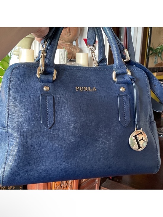 Furla Handbags - Furla 2way Navy Saffiano Leather Satchel